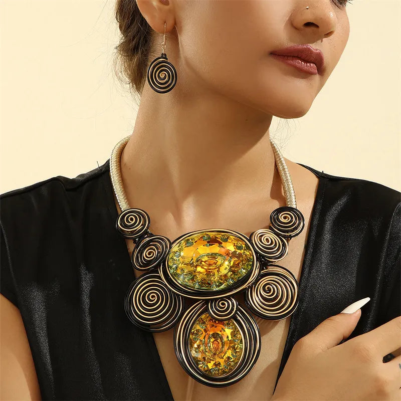 BLACK MULTI OVAL ROPE SWIRL