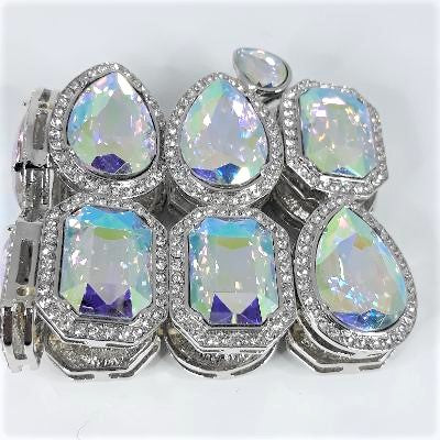 Bracelet - Silver & AB Stone Classic Stretch Bracelet
