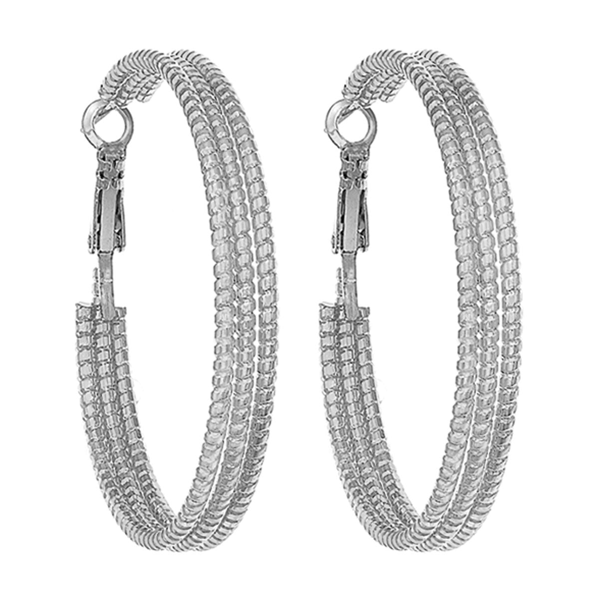 Earrings - Triple Play Earrings - Silver