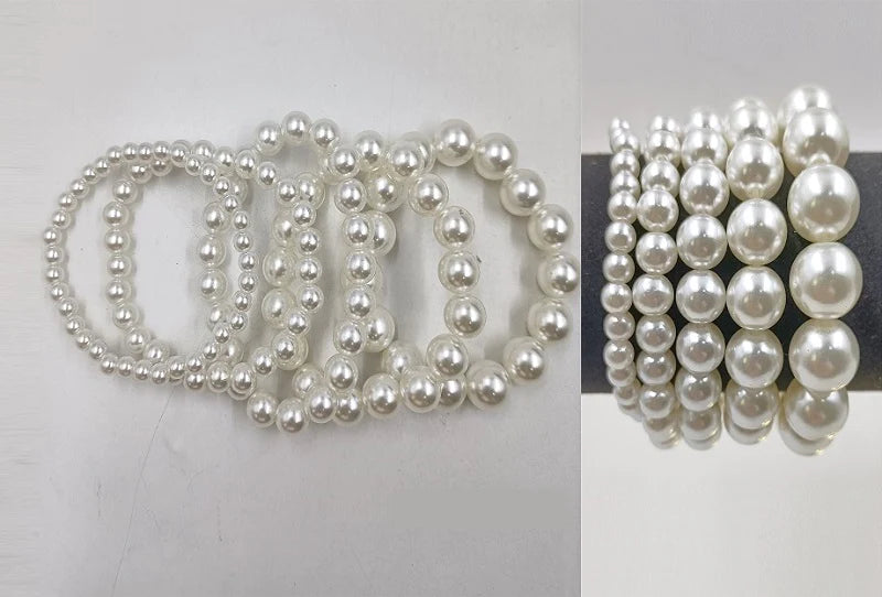 CREAM PEARL STRETCH BRACELETS