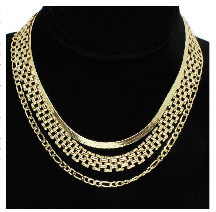 Gold, chain 3pcs necklace set