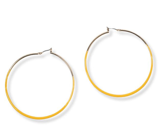 GOLD/MUSTARD ROUND HOOP EARRINGS