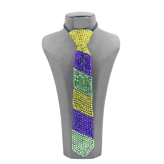 MARDI GRAS BLING NECKTIE NECKLACE