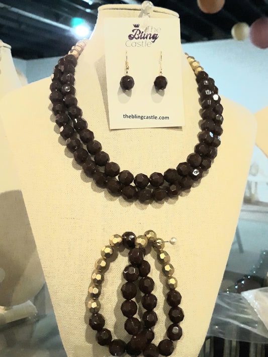 BROWN & GOLD BEADS