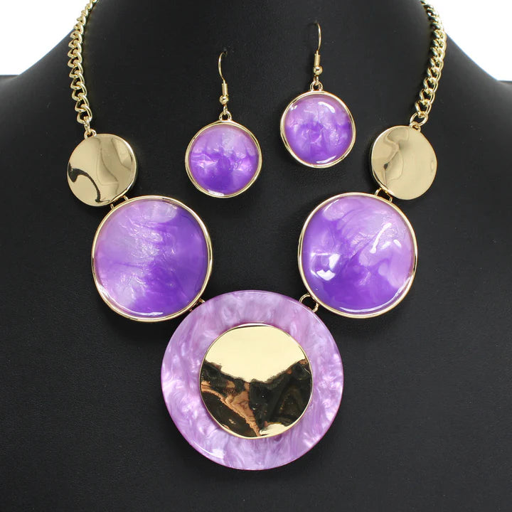 Resin Statement Necklace & Earring Set