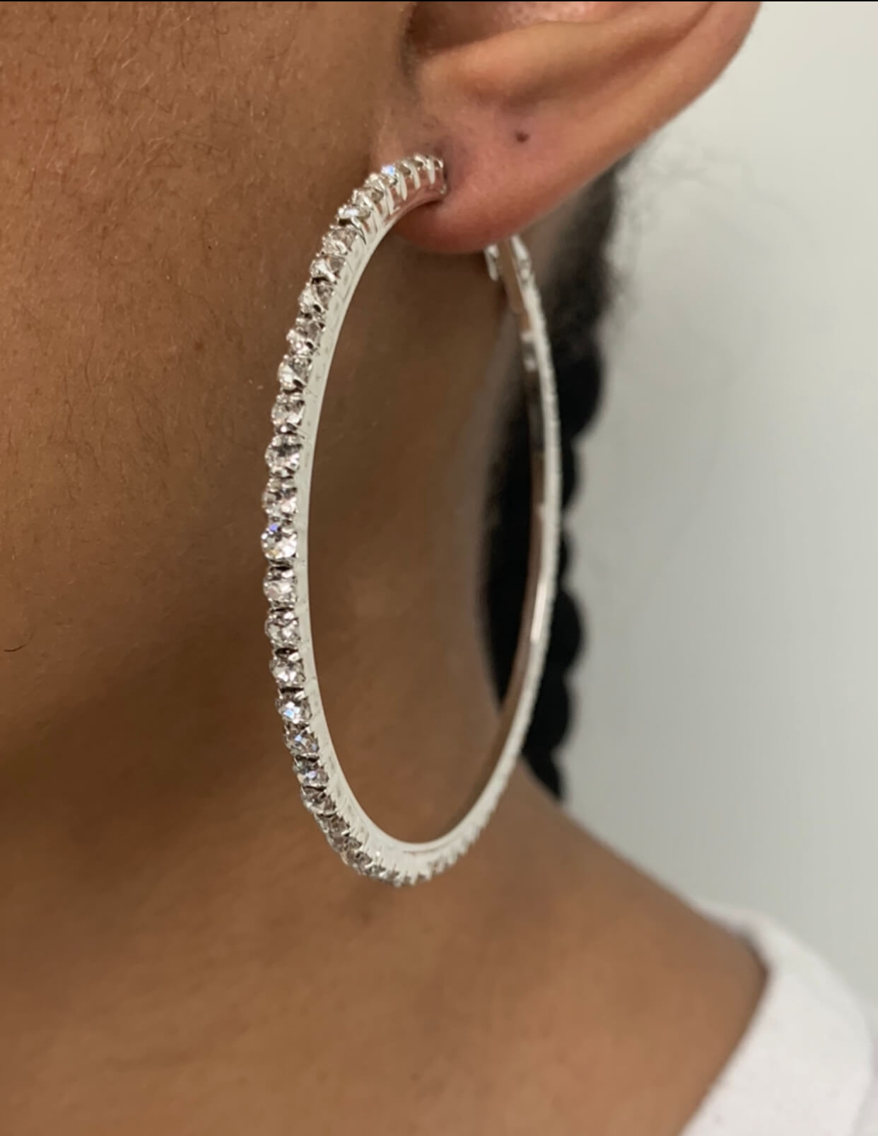 RHINESTONE HOOPIN' EARRINGS