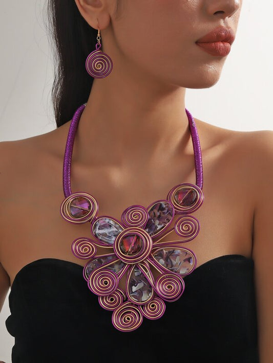 SPRING FLOWER VORTEX BOHEMIAN VACATION STYLE PENDANT SET