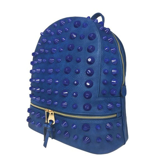 Navy Blue Studded Backpack