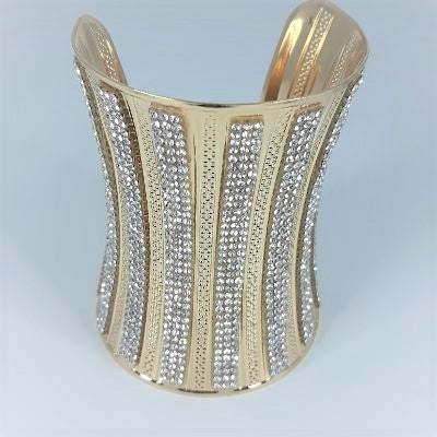 Bracelet - Gold Cuff Bling Amour