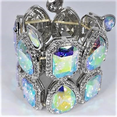 Bracelet - Silver & AB Stone Classic Stretch Bracelet