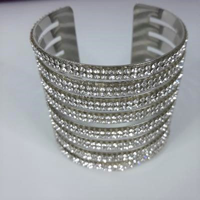 MULTI LAYERED PAVE METAL CUFF BRACELET