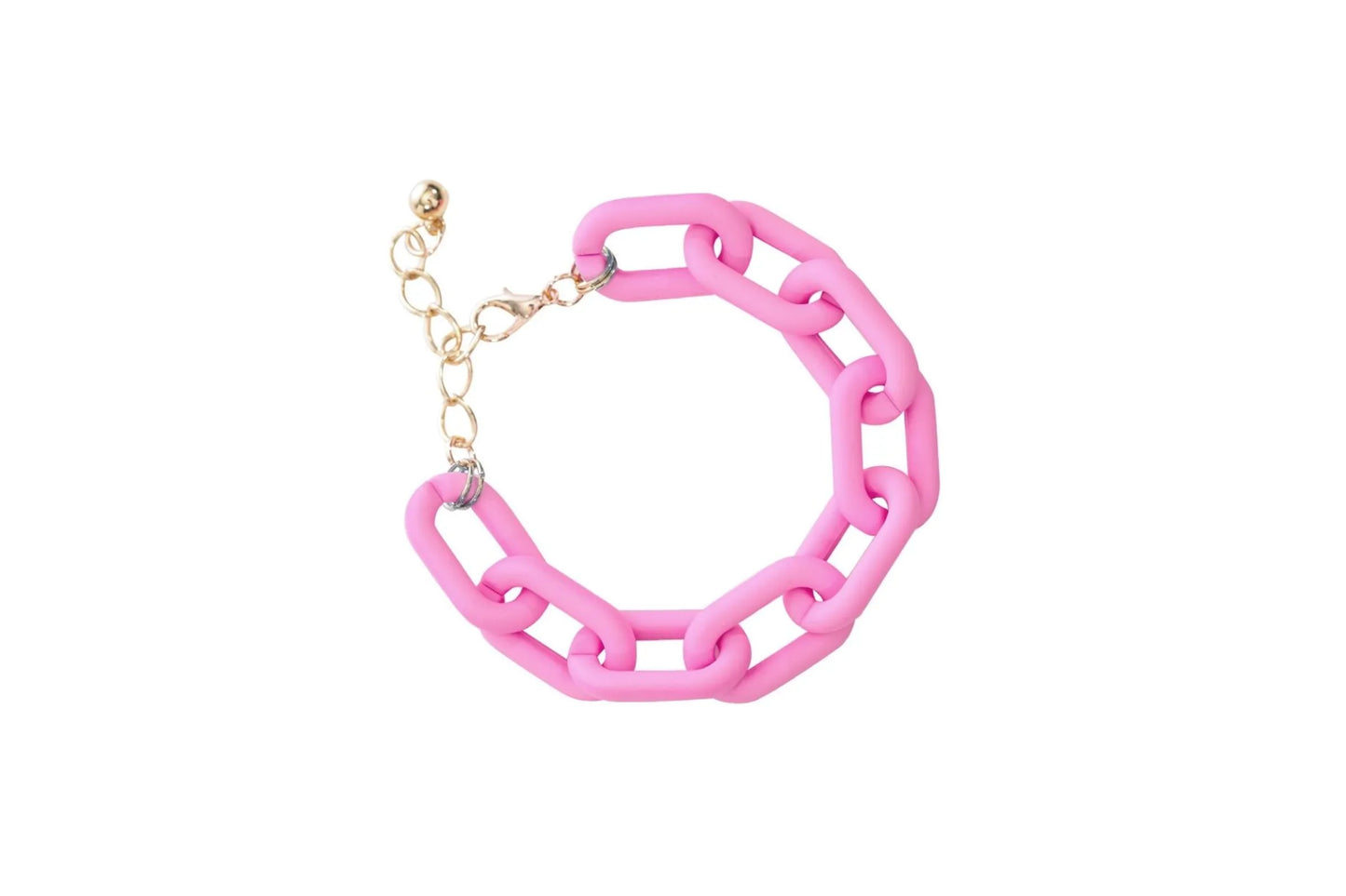 PINK RUBBER COATED CHAIN BRACELET