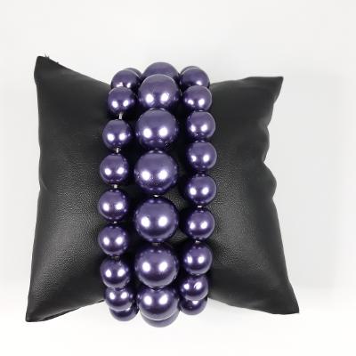 Bracelet - Purple 3 Strand Stretch