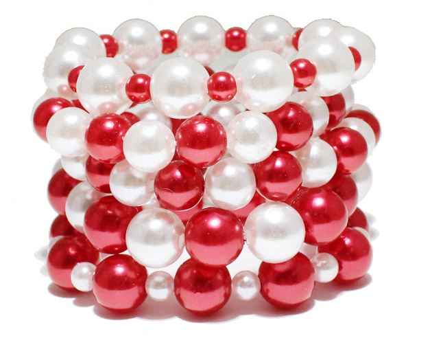 Bracelet- Red & White 5 Strand