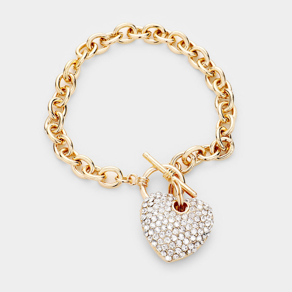 Bracelet - Heart Charm - Gold