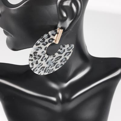 Earrings - Leopard Design Open Back Hoops