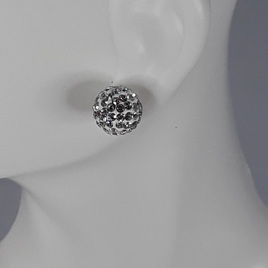 Earrings - Silver Round Bling Pebbles