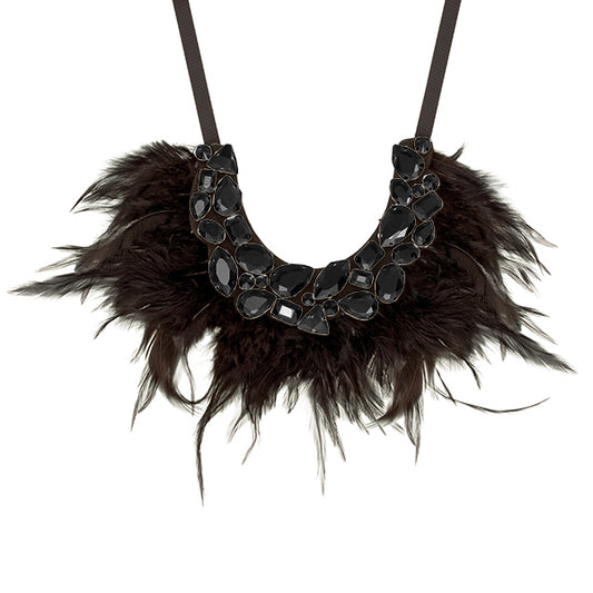 Necklace - It's All About The Feathers - Black