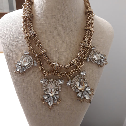 Necklace - Gold Bling Elegance