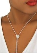 Necklace - Heart Drop - Silver