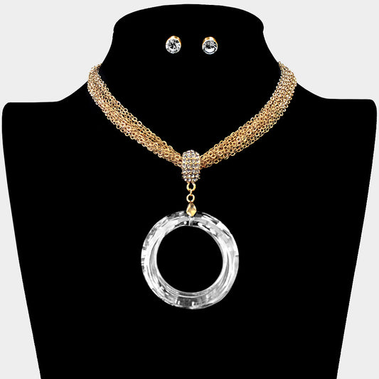 OPEN CIRCLE PENDANT NECKLACE