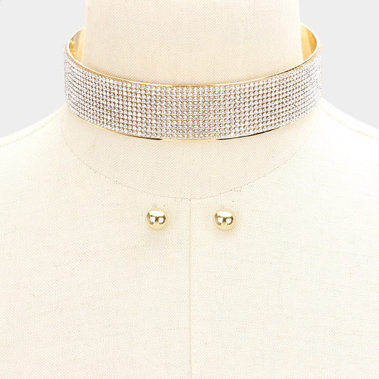 Necklace Set - Let's Party Choker - Gold