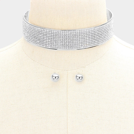 Necklace Set - Let's Party Choker - Silver