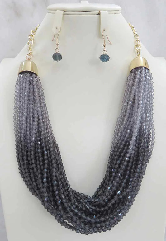 GOLD GREY NECKLACE SET