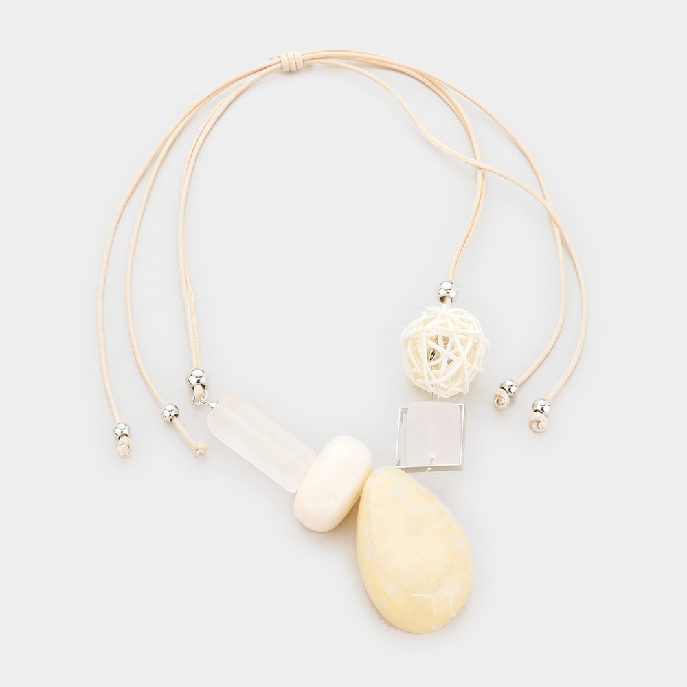 RESIN GEM BIB ADJUSTABLE NECKLACE