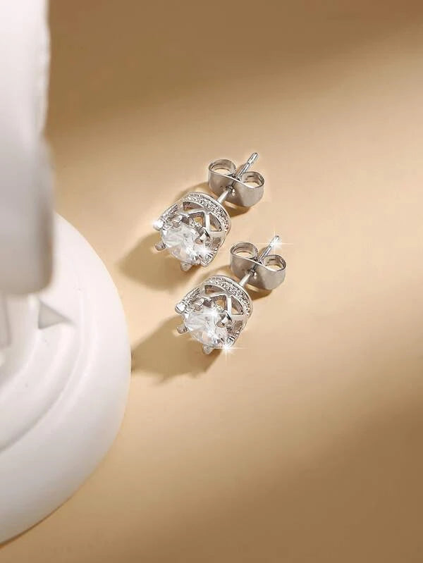 Earrings - Crystal Silver Studs