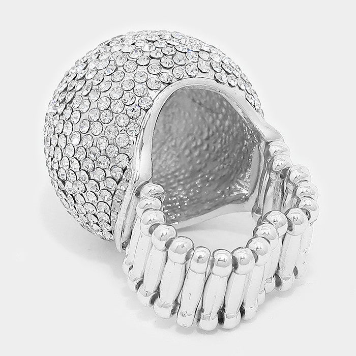 Ring - Snowball Ring - Silver/Clear