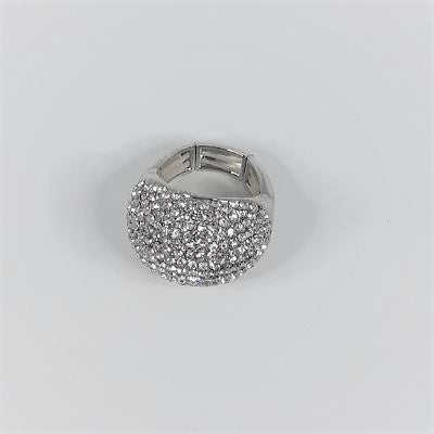 Ring - Silver Bling Small Dome - Stretch