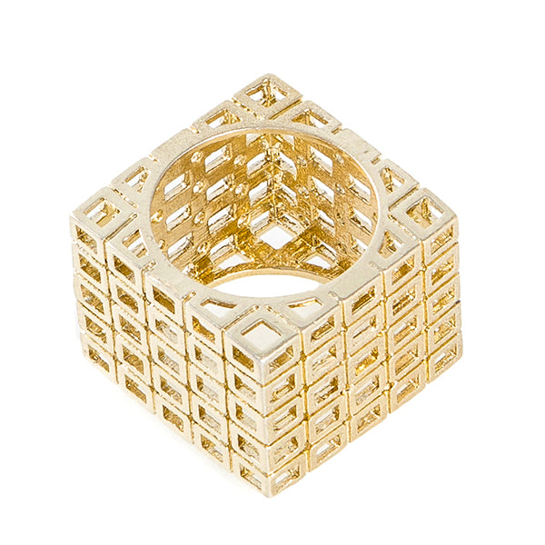 Ring - Square Gold Boxed Style - Small Size